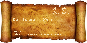 Kornhauser Dóra névjegykártya